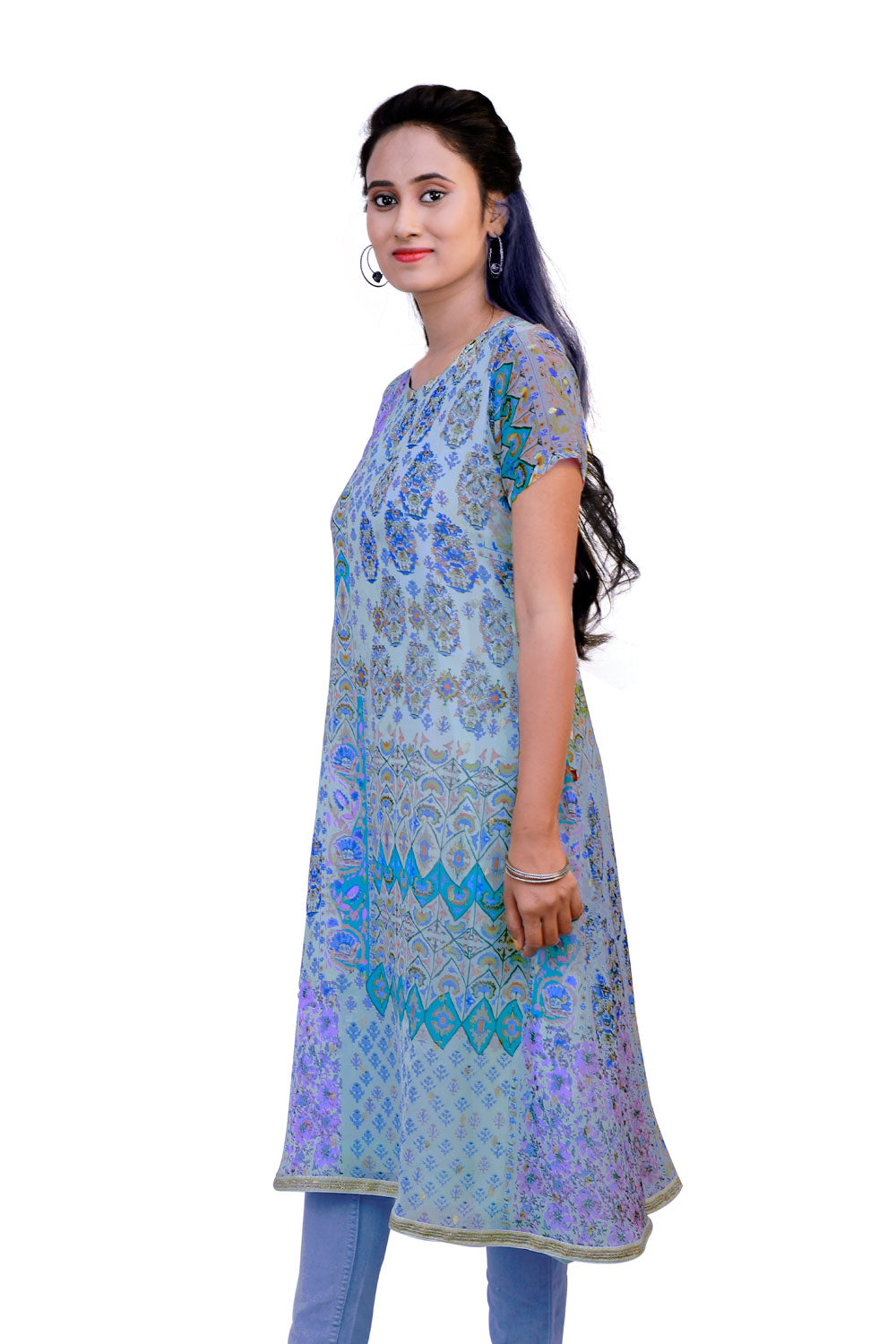Abstract print straight Kurta | S3X188
