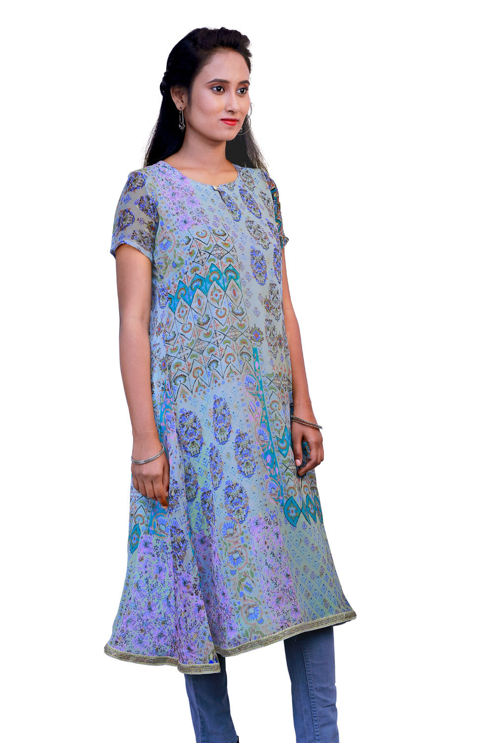 Abstract print straight Kurta | S3X188