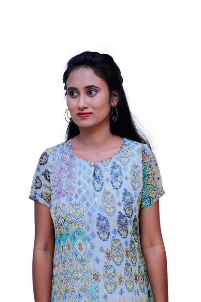 Abstract print straight Kurta | S3X188