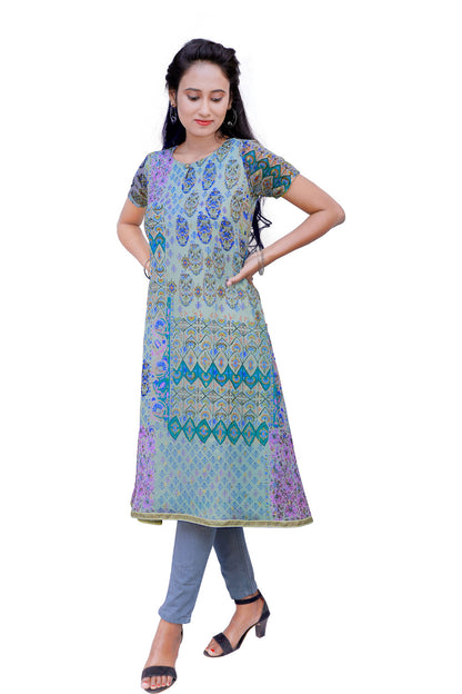 Abstract print straight Kurta | S3X188