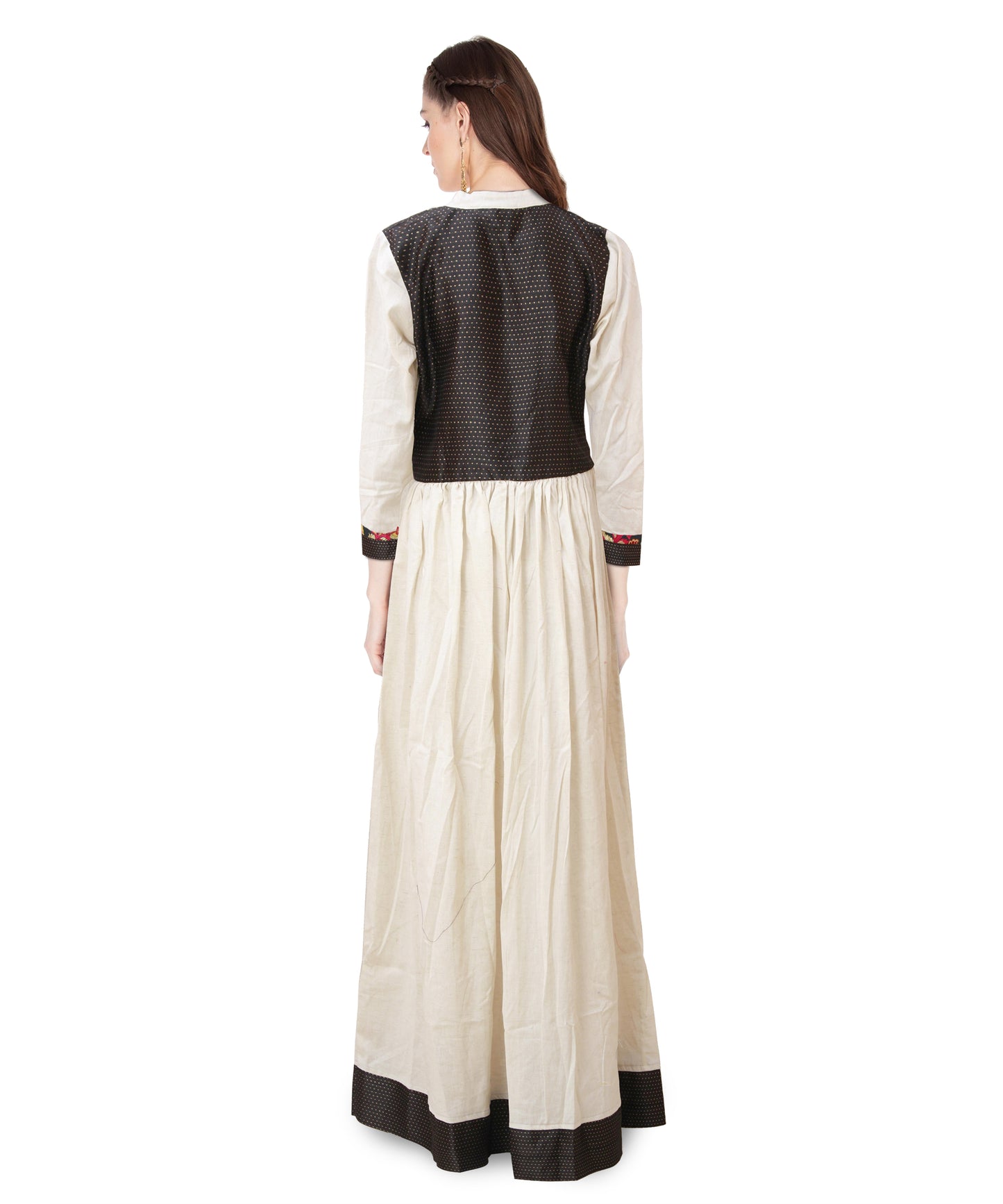 Cotton Off White Anarkali Dress