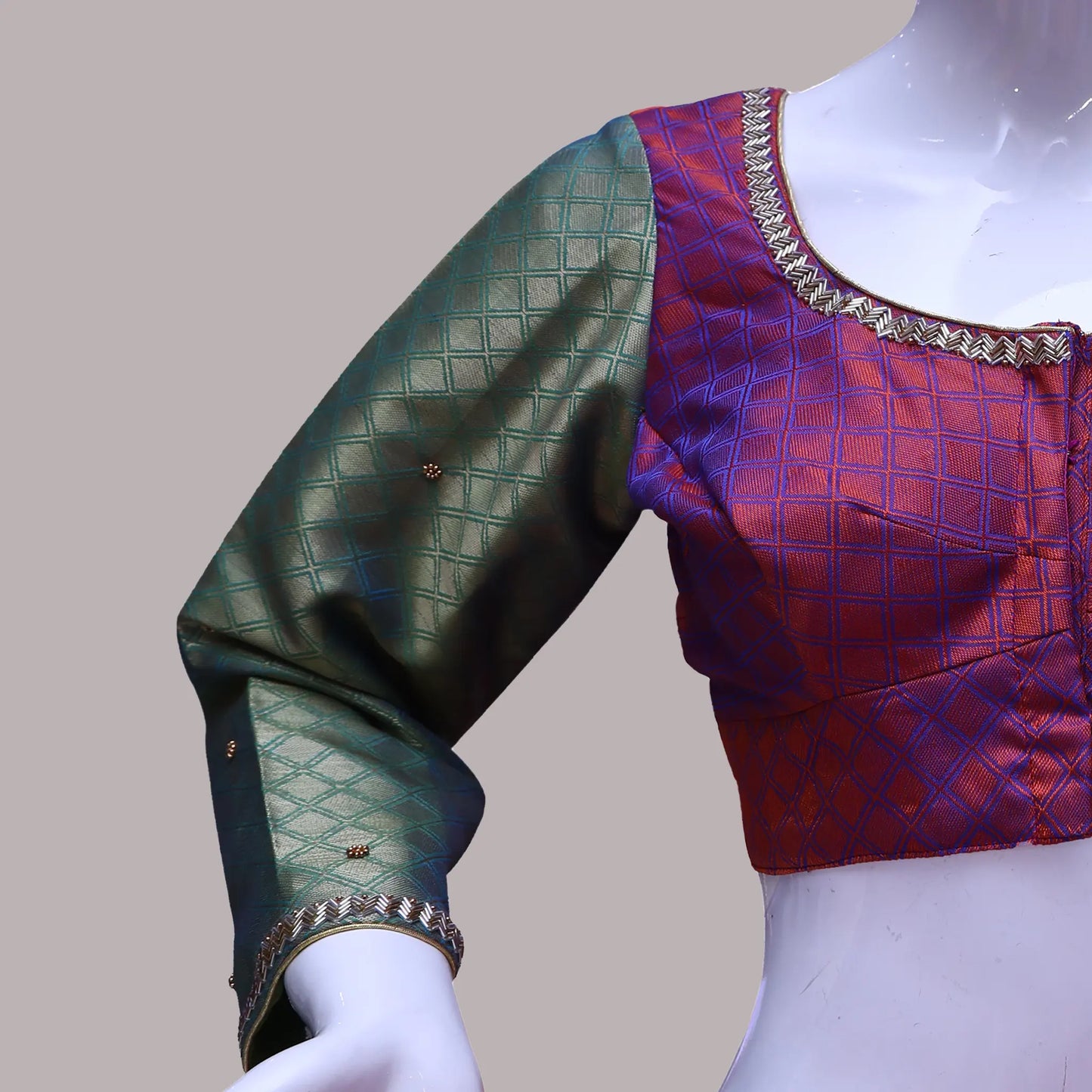 Pattu Maggam Work Blouse Comes with Full Hands | S3MB39