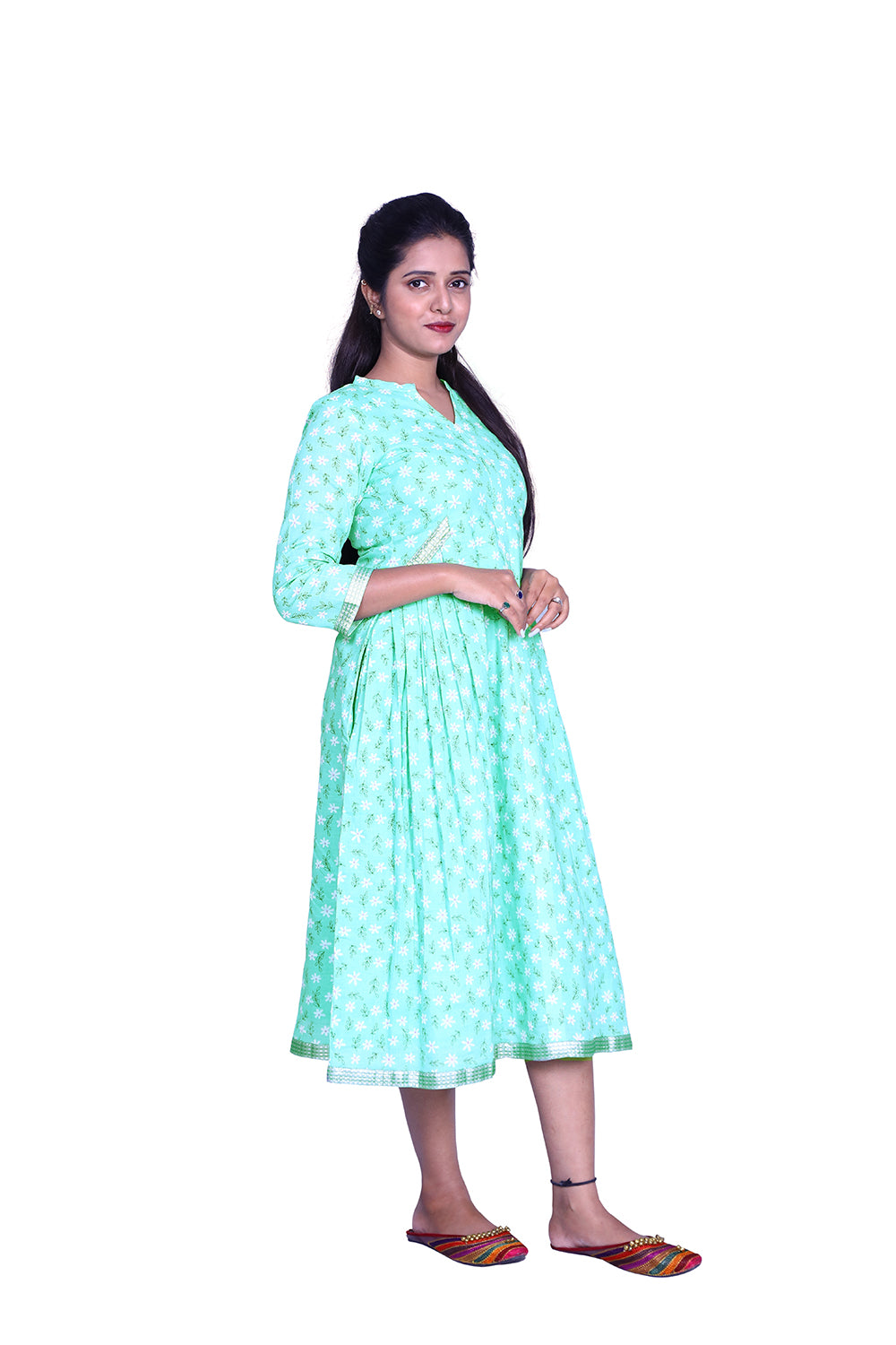 Floral Print A-line Kurta | S3K836