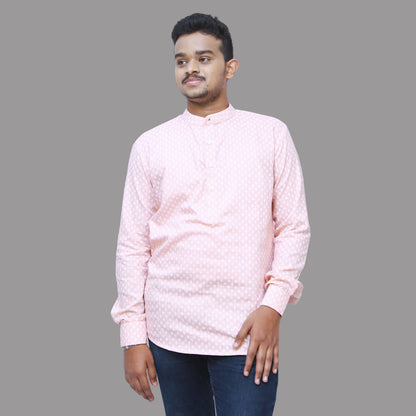 Peach Color Men's short Kurta | S3SK720