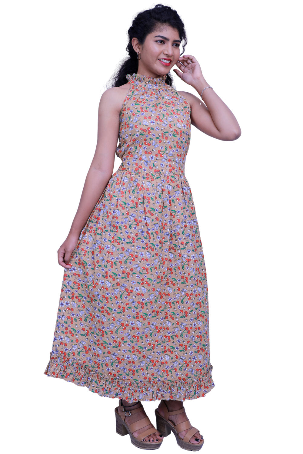 Women Maxi Brown Dress | S3G380