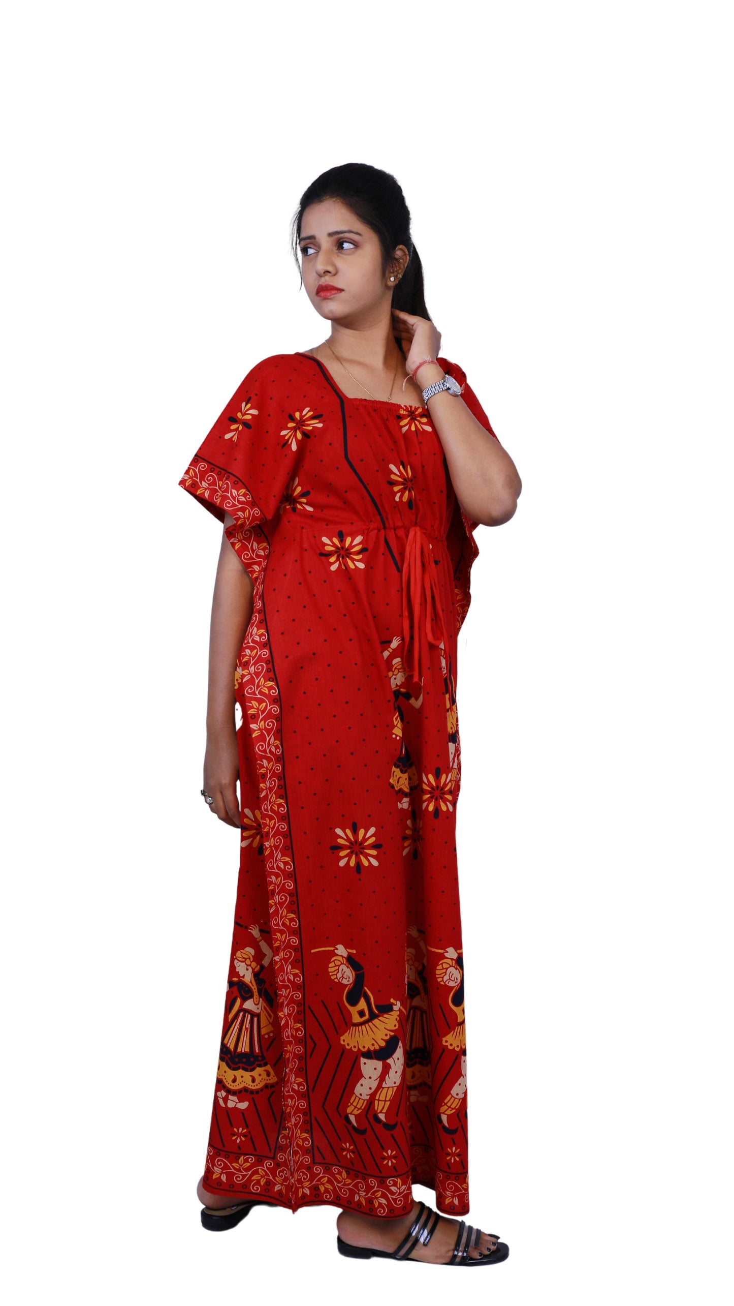 Red full length Kaftan | S3TK491