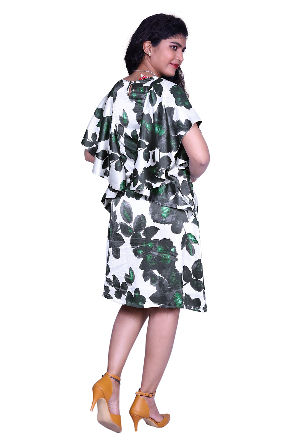 White and Green Floral Print One Piece Maxi | S3D408