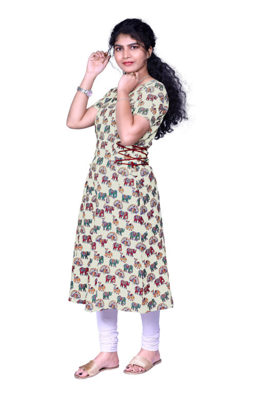 Women Kalamkari A-line Kurta | S3K795