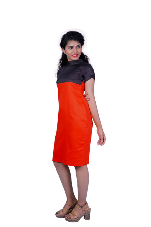 Women Bodycon Orange Dress | S3D272
