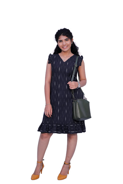 Women Fit and Flare Dark Blue Dress |  S3D726