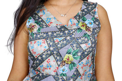 Womens Satin Forest Green Floral Print Maxi | S3G902