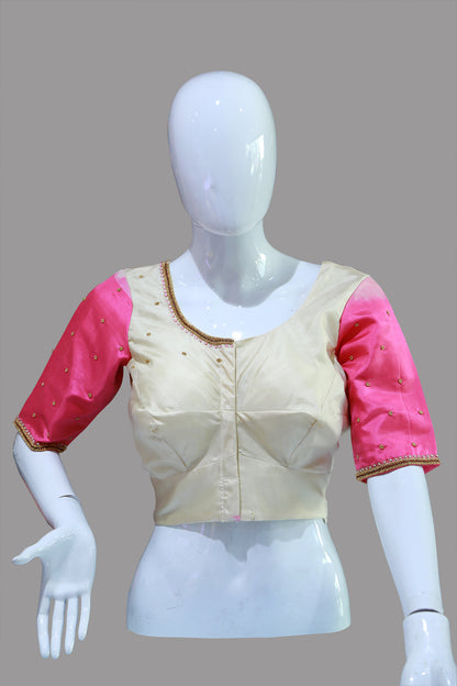 Women's Embroidery Maggam Bits withThreads Work Blouse  | S3MB43