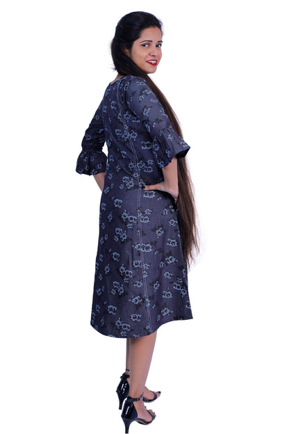 Maxi Dark Blue Denim Dress | S3K083