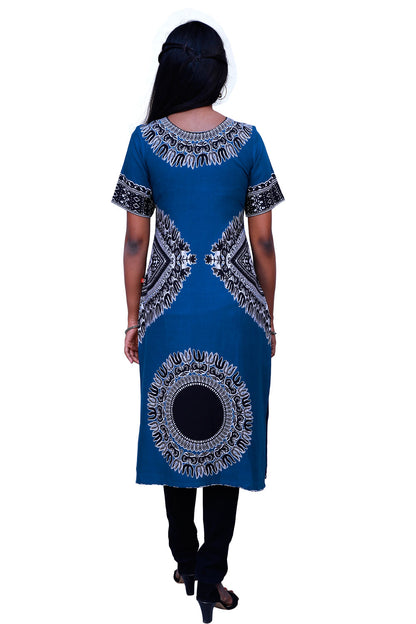 Black & Blue Trishul Printed Kurti | S3X167