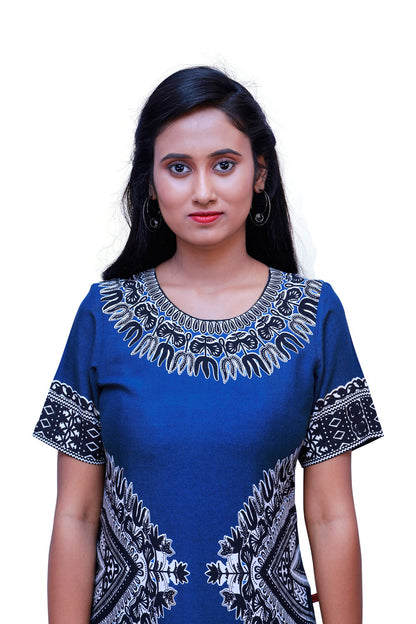 Black & Blue Trishul Printed Kurti | S3X167