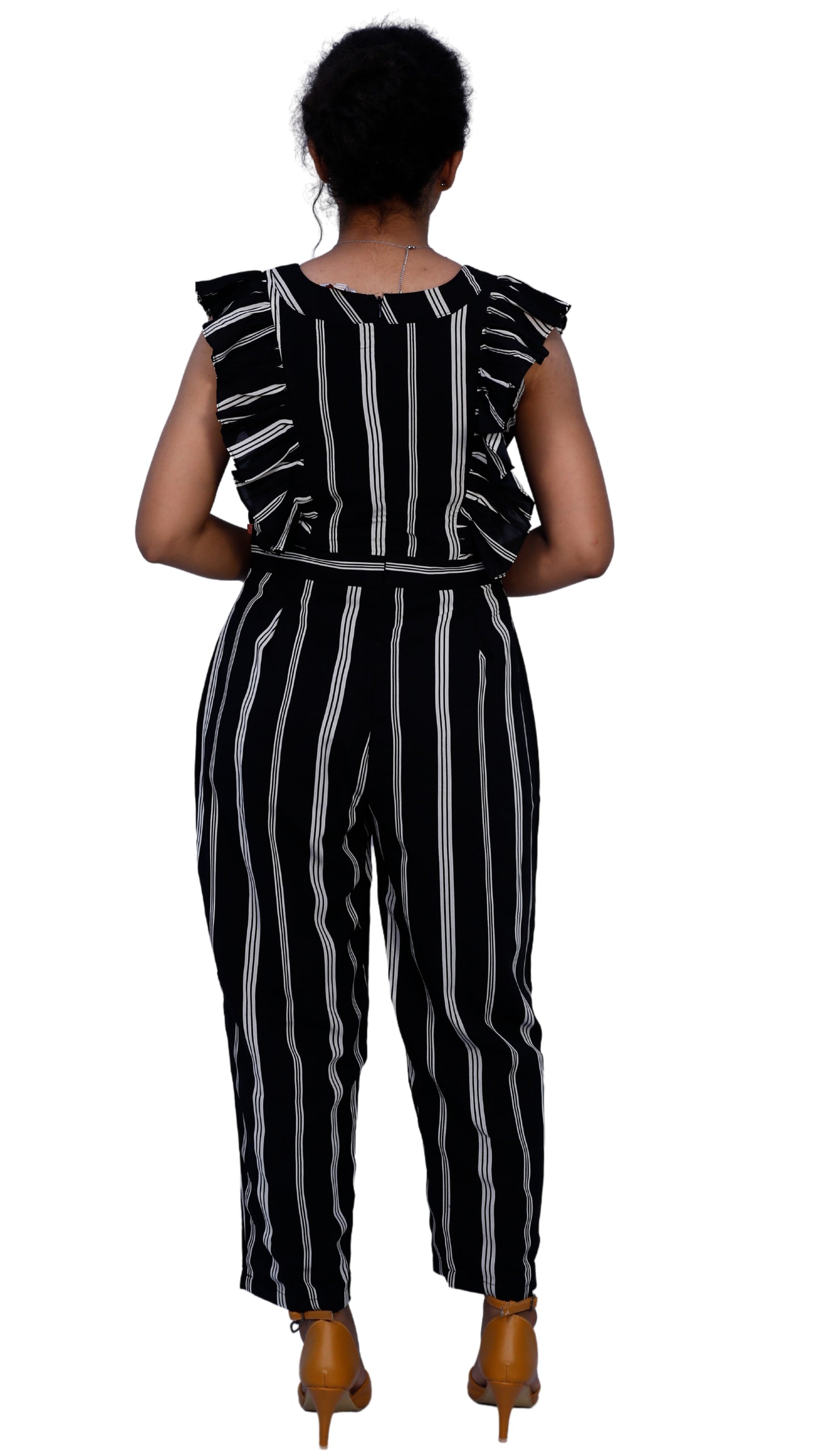 Striped Women Jumpsuit (black) | S3JS367