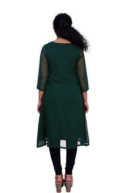 Textured Georgette A-line Kurti | S3K416A