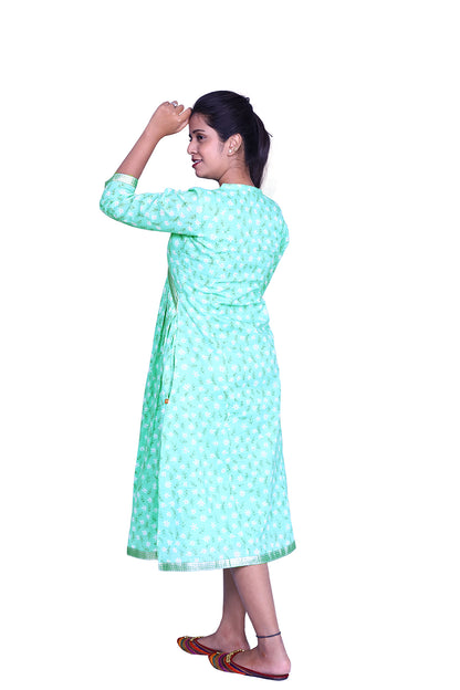 Floral Print A-line Kurta | S3K836