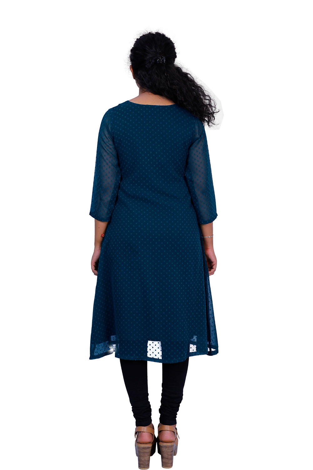 Textured Georgette A-line Kurti | S3K416B