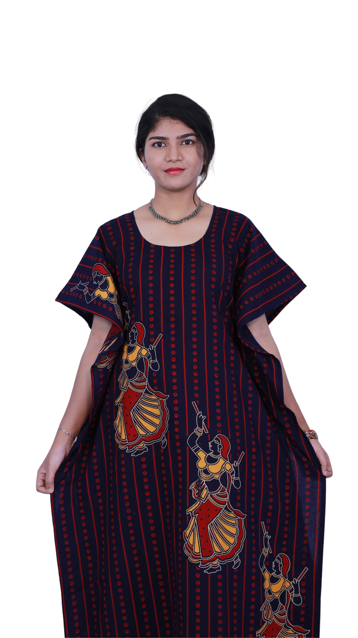 Navy Blue full length Kaftan | S3FK489