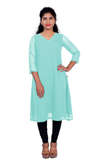 Textured Georgette A-line Kurti | S3K416A