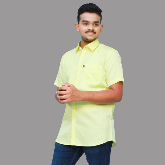 Solid Yellow Men’s Shirt |  S3S723