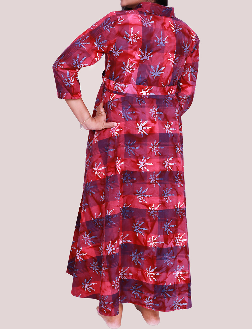 Floral Printed  Maroon Maternity Dress | S3MG1034