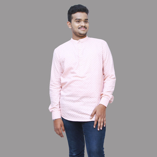 Peach Color Men's short Kurta | S3SK720