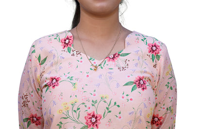 Peach Floral Print Short top | S3K710