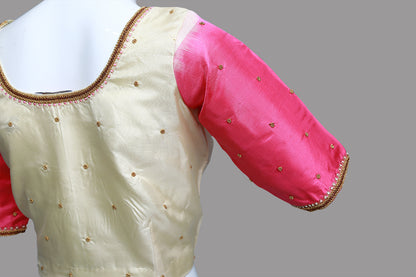 Women's Embroidery Maggam Bits withThreads Work Blouse  | S3MB43
