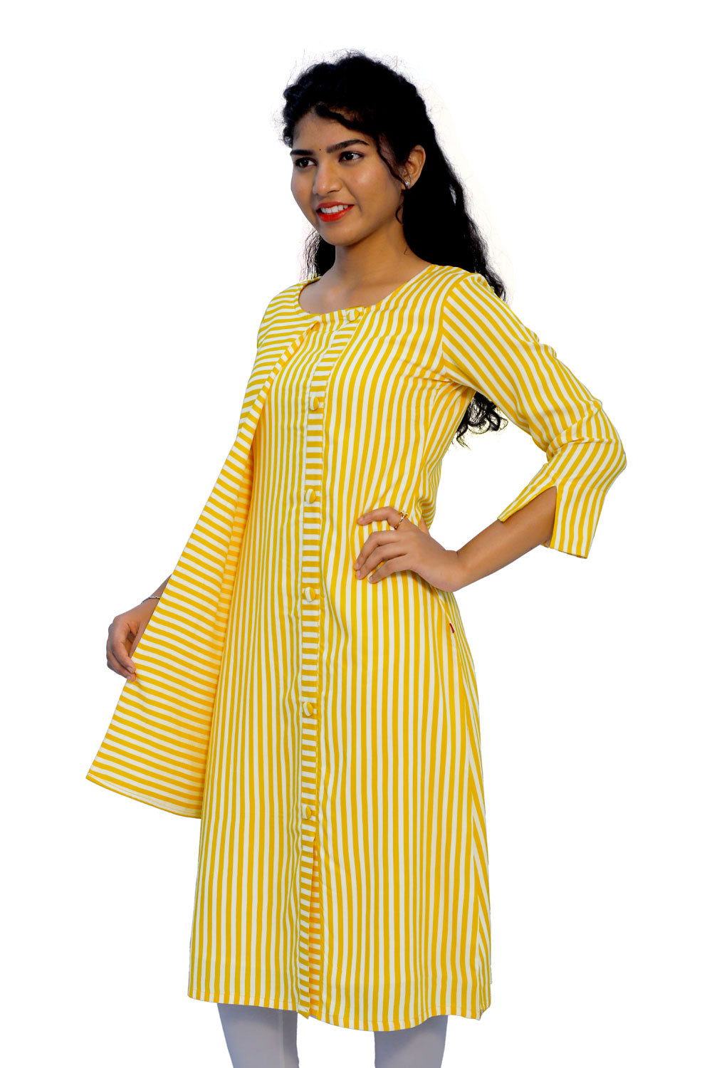 Women Striped A-line Kurta | S3W144