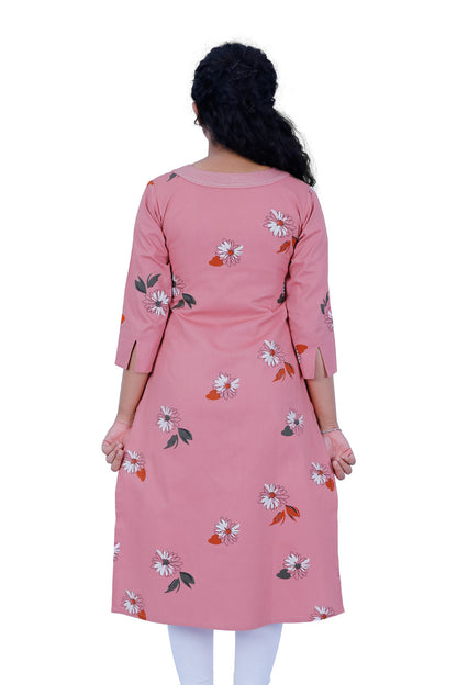 Tender Pink Straight Cotton Kurta | S3K127