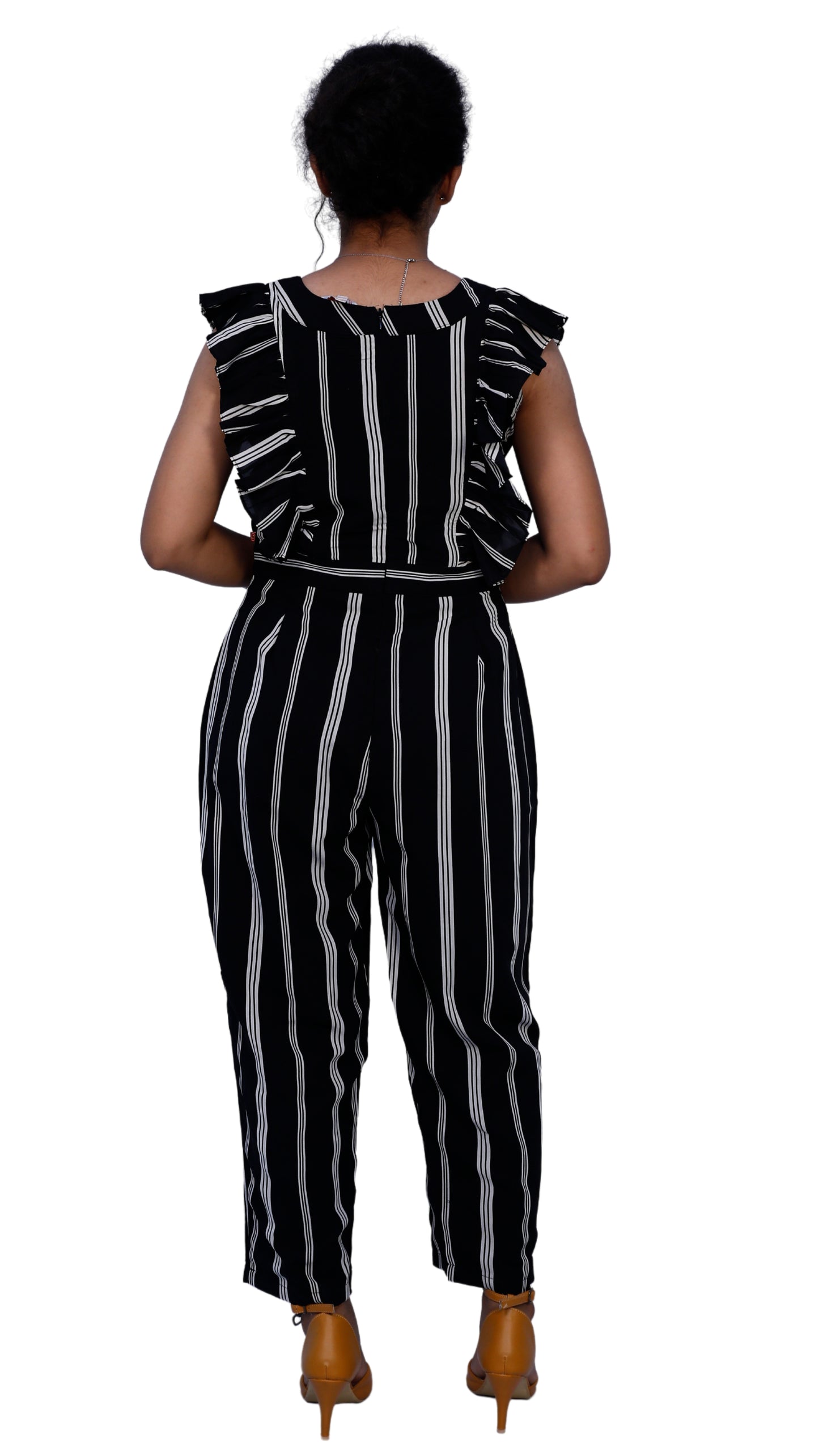 Striped Women Jumpsuit (black) | S3JS367