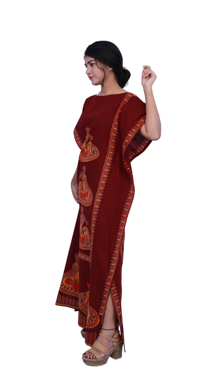 Maroon full length Kafthan | S3FK494