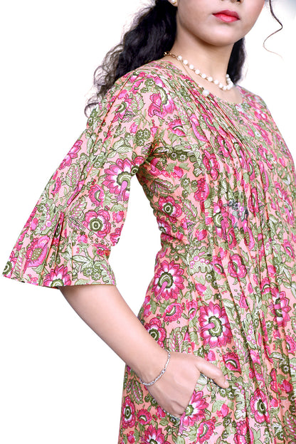 Women Floral Print A-line Kurta | S3K838