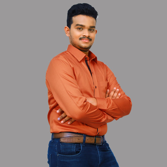 Solid Orange Men's Shirt | S3S720