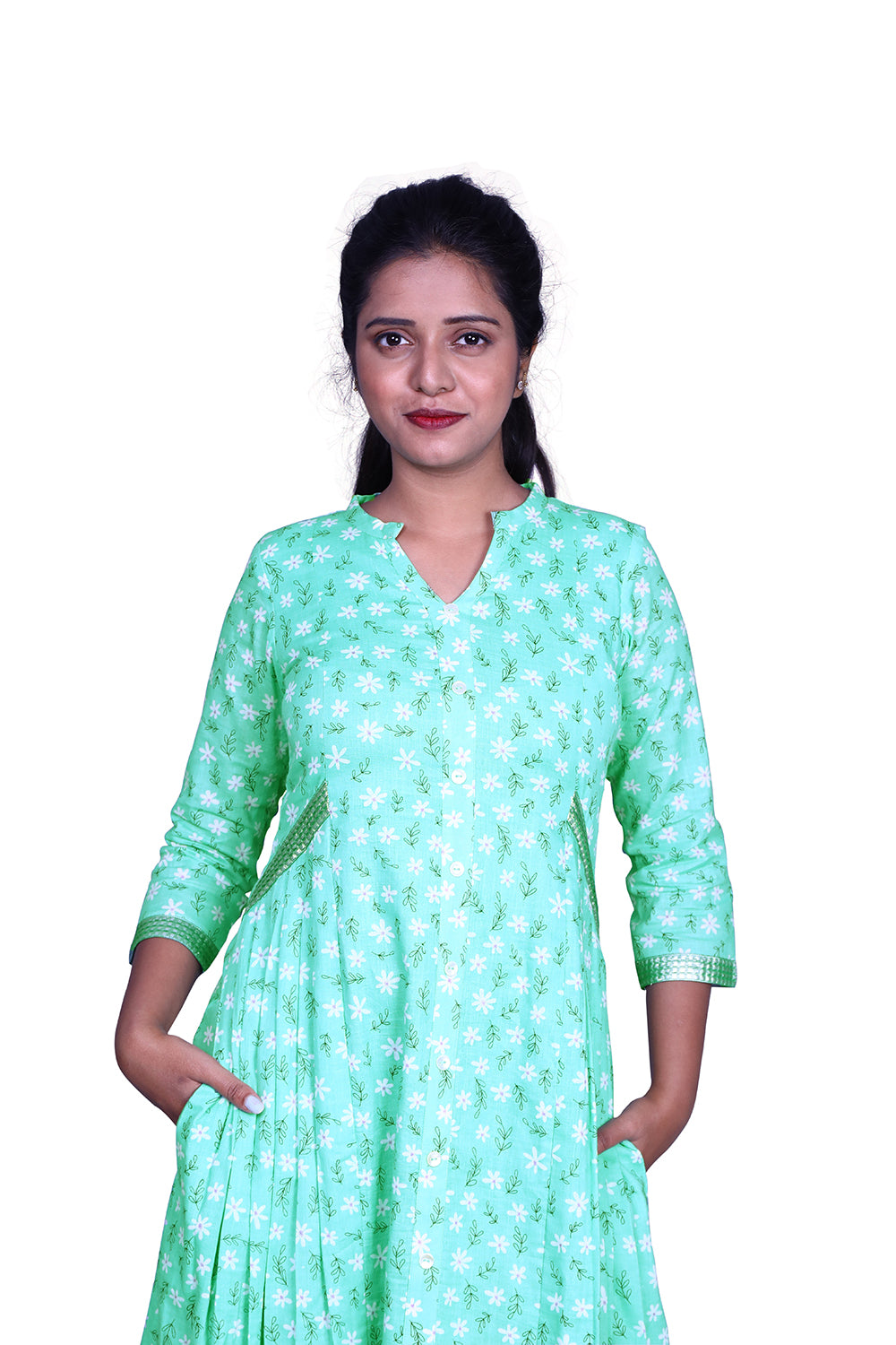 Floral Print A-line Kurta | S3K836