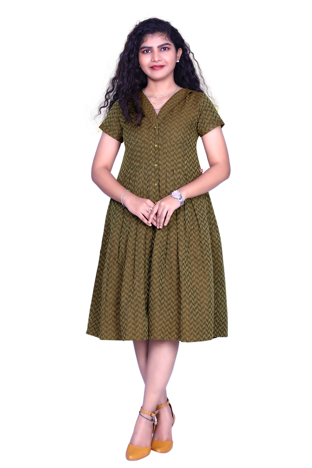 Kaki Color One Piece Maxi Dress | S3K686