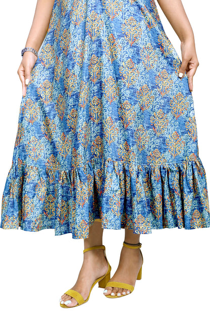 Blue Printed Maxi | S3K907