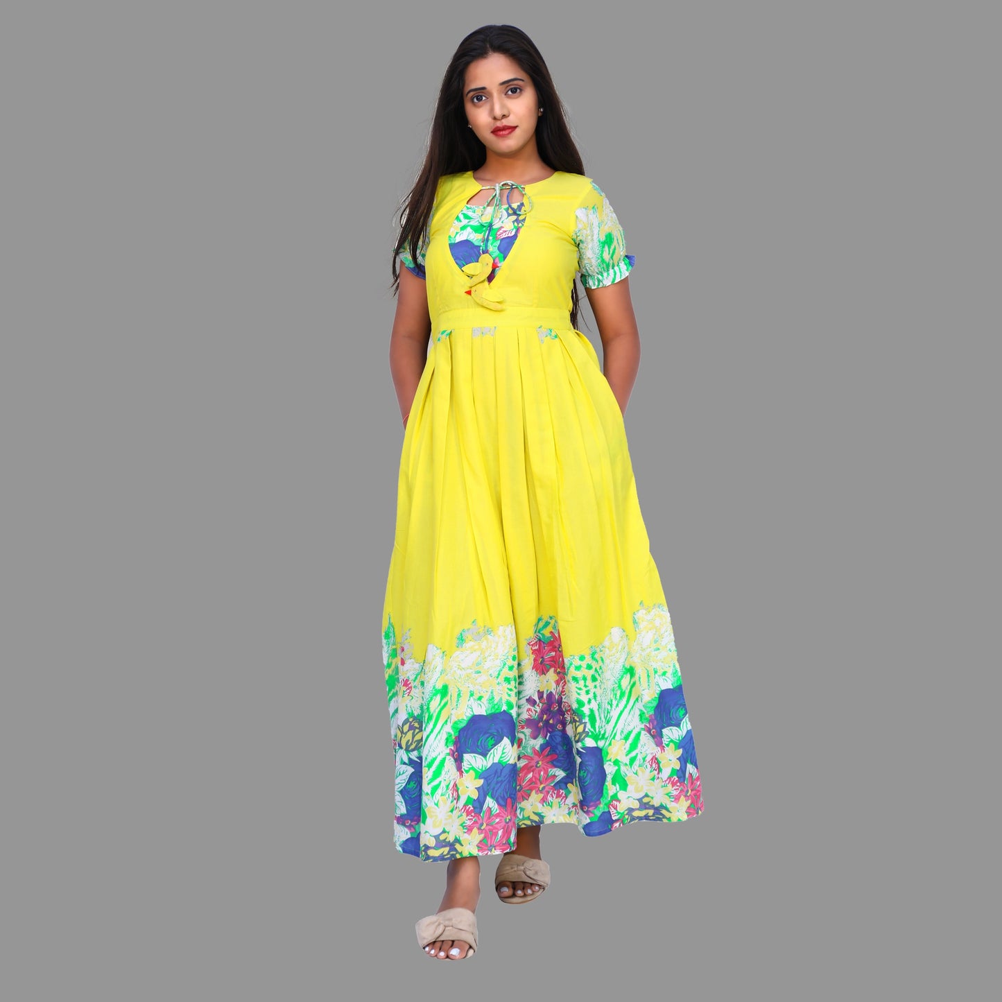 Yellow Straight Gown | S3G620