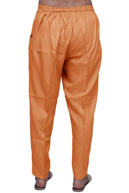 Rayon Lurex Print Regular Fit Women Yellow Trousers | S3MYP779