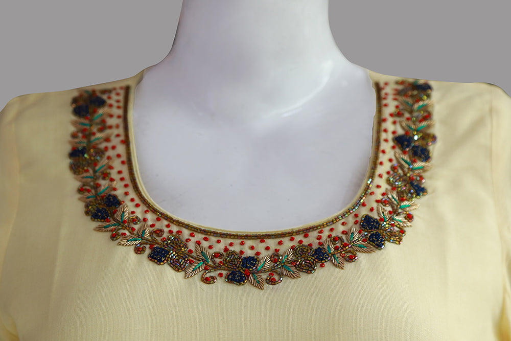 Cream Rayon Ethnic 3 Piece set | S3E