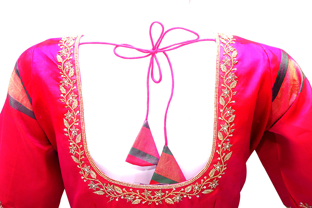 Pink Maggam Work Blouse | S3MB1