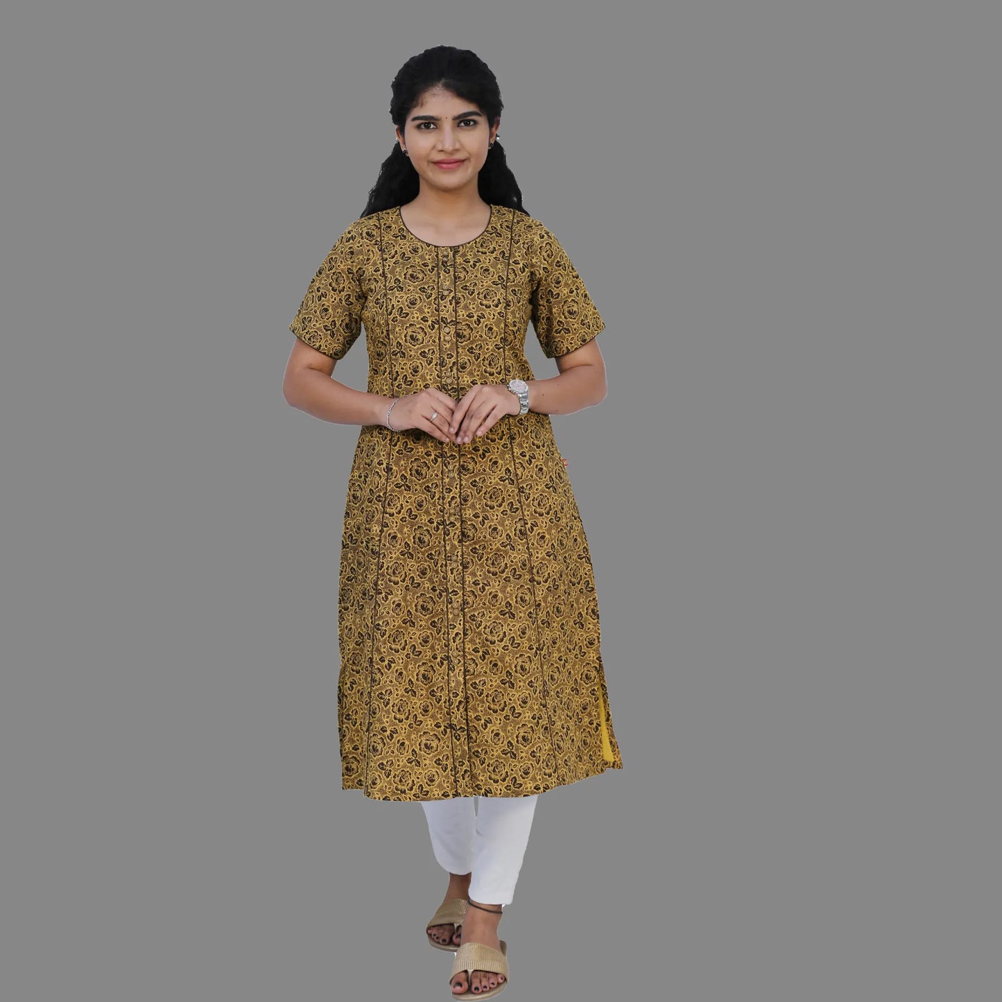 Women Floral Print A-line Kurta | S3K544