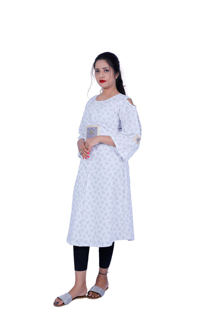 Cotton Printed A-Line Dress | S3W164