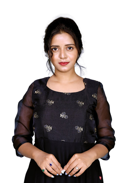 Solid Georgette Stitched Anarkali Gown | S3G399