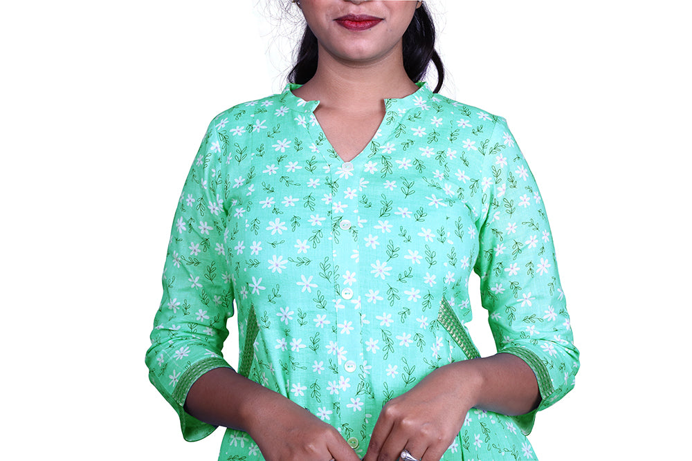 Floral Print A-line Kurta | S3K836