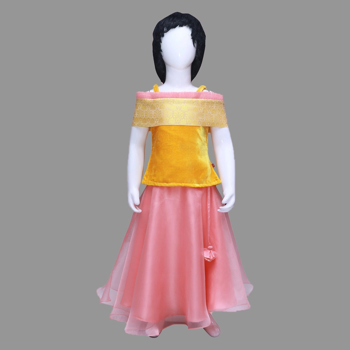 Yellow&Pink Organza Baby Girl Dress | S3BGWD4