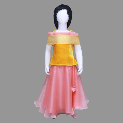 Yellow&Pink Organza Baby Girl Dress | S3BGWD4