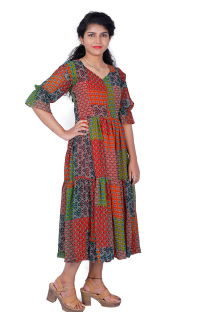 Georgette Blend Stitched Anarkali Gown (Multicolor) | S3G192